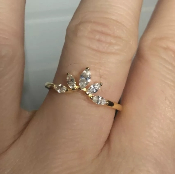 925 Sterling Silver Yellow Gold Cubic Zirconia - Picture 8 of 12